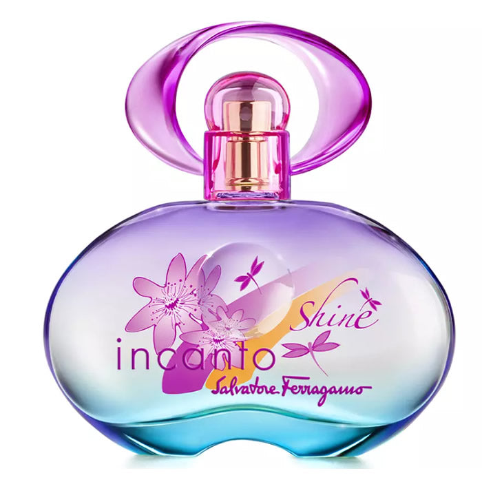 Salvatore Ferragamo Incanto Shine Eau de Toilette spray bottle, 100ml, with elegant packaging and branding.