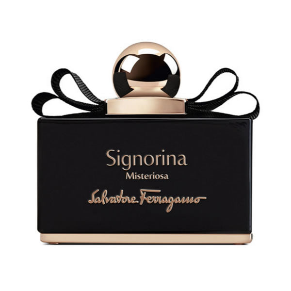 Salvatore Ferragamo Signorina Misteriosa Eau de Parfum spray 100ml, elegant fragrance bottle with floral and woody notes.
