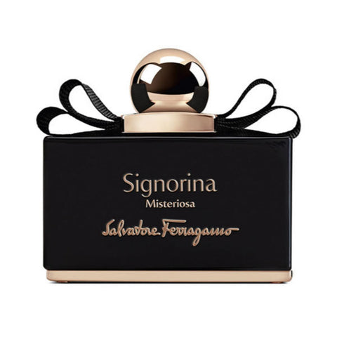 Salvatore Ferragamo Signorina Misteriosa Eau de Parfum spray 100ml, elegant fragrance bottle with floral and woody notes.