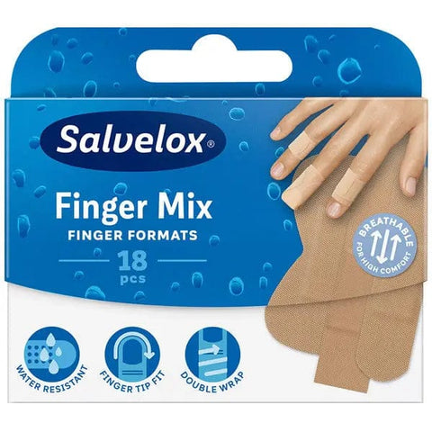 Jag Couture London New York Salvelox finger mix plasters, 18-unit box, assorted bandages for finger injuries.