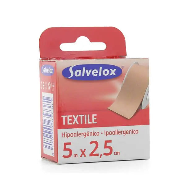 Salvelox textile hypoallergenic patches in 5x2.5cm size, by Jag Couture London New York, shown on a neutral background.