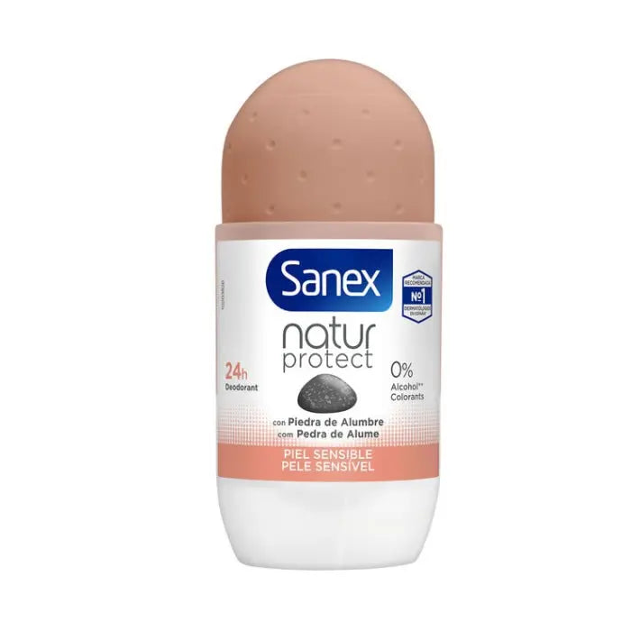 Sanex Natur Protect Sensitive Skin deodorant spray by Jag Couture London - New York, 50ml, alcohol-free, 24-hour fresh protection.