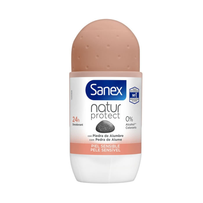 Sanex Natur Protect Sensitive Skin deodorant spray by Jag Couture London, 50ml, alcohol-free, long-lasting 24-hour protection.