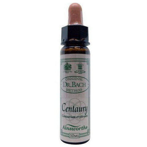 Santiveri Bach Centaury 10ml herbal remedy bottle with dropper cap, shown in a natural setting.