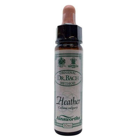 Santiveri Bach Heather 10ml homeopathic remedy bottle with label and dropper cap, displayed on a plain background.