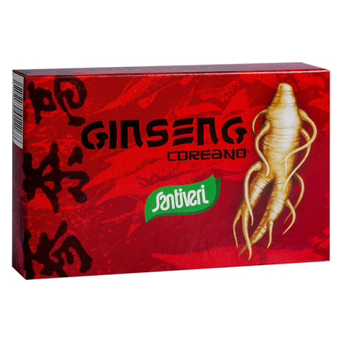 Santiveri Ginseng 40 Capsules, dietary supplement by Jag Couture London New York, showing the bottle with capsules.