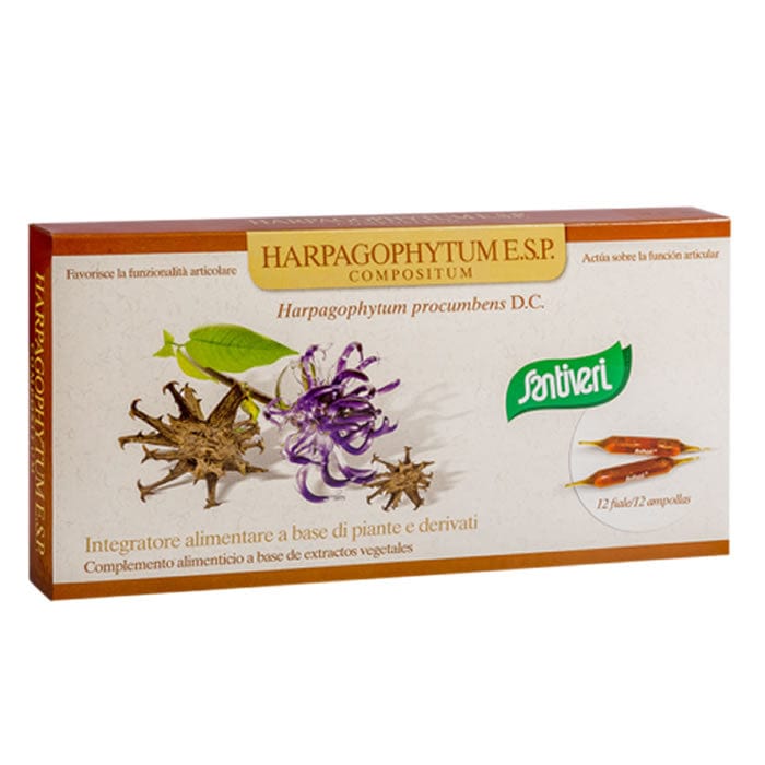 Santiveri Harpagophytum Compositum Esp 60ml bottle, herbal supplement by Jag Couture London - New York, with label visible.
