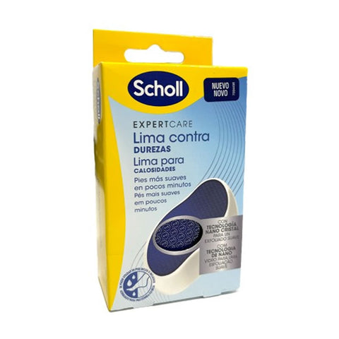 Scholl Expertcare Callus File by Jag Couture London-New York, handheld foot care tool for removing calluses, shown in the image.