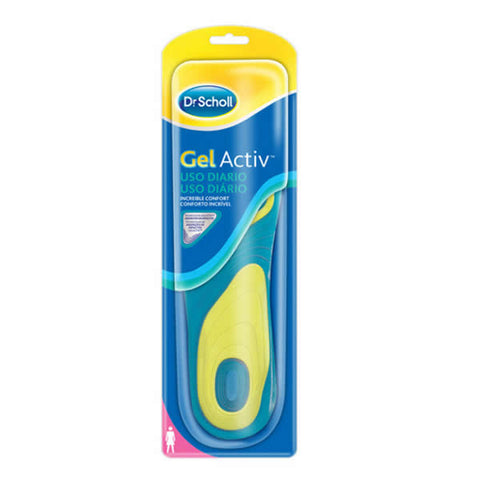 Scholl GelActiv insoles for women, size 38-42, by Jag Couture London - New York, showing cushioned gel comfort for daily wear.