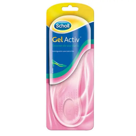 Scholl GelActiv insoles for everyday heels, size 35-40.5, by Jag Couture London New York, showing cushioned insole with gel technology