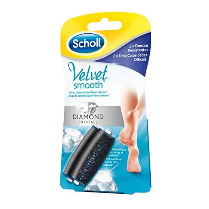 Scholl Velvet Dmooth Diamond Crystals foot exfoliation tool by Jag Couture London New York, showing the textured surface for smooth skin.