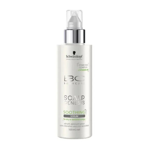 Schwarzkopf BC Scalp Genesis Soothing Serum 100ml bottle with label, designed for scalp care, by Jag Couture London New York
