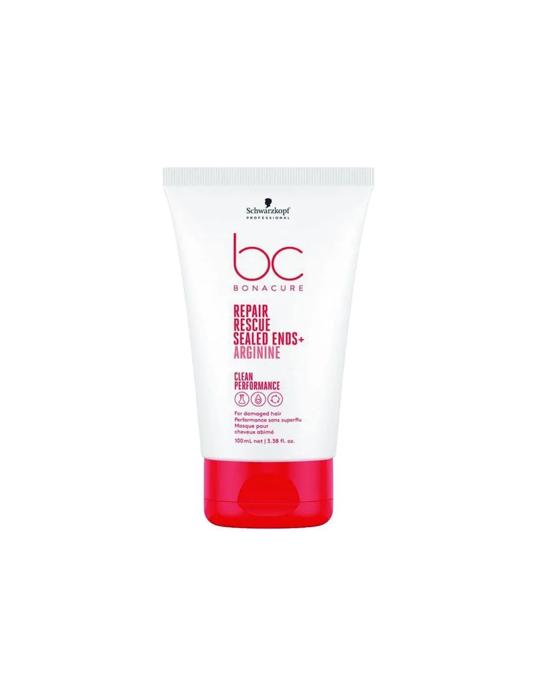 Schwarzkopf Bonacure Trat Repair Puntas 100 hair treatment tube with black cap, displayed on a white background.