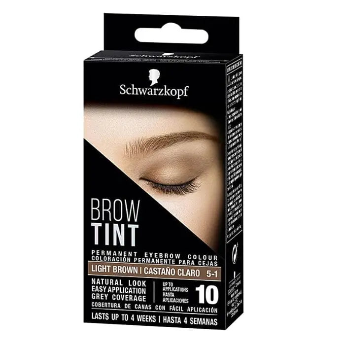 Schwarzkopf Brow Tint Light Brown 5-1 by Jag Couture London, showing a close-up of the tinted eyebrow in natural light.