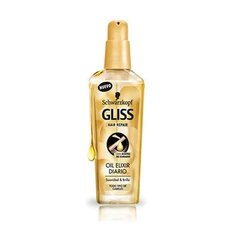 Schwarzkopf Gliss Hair Repair Oil Elixir 75ml bottle with sleek packaging, ideal for nourishing and repairing damaged hair.