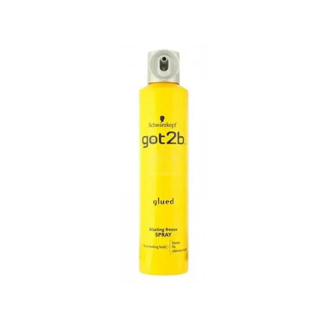 Schwarzkopf Got2b Blasting Freeze Spray 300ml, a professional hair styling spray, displayed in a sleek black can with blue accents.