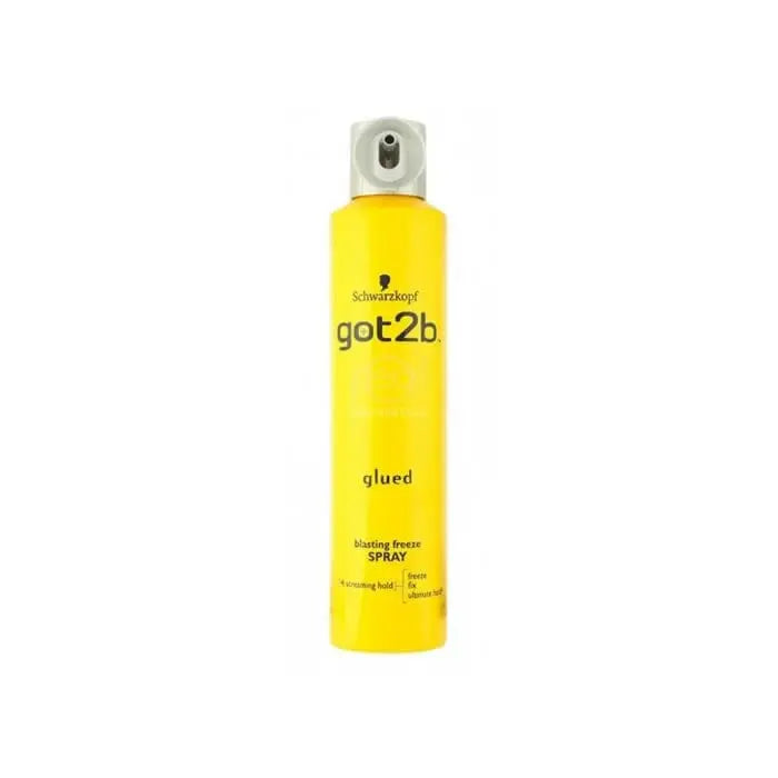 Schwarzkopf Got2b Blasting Freeze Spray 300ml bottle, strong hold hair spray, with black and white packaging and brand label