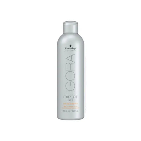 Schwarzkopf Igora Expert Kit Color Remover 250ml, used for removing hair dye, with packaging and product bottle shown.