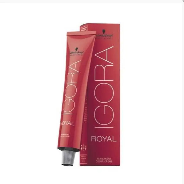 Schwarzkopf Igora Royal 3-68 hair dye in 60ml bottle, shown with packaging from Jag Couture London New York.