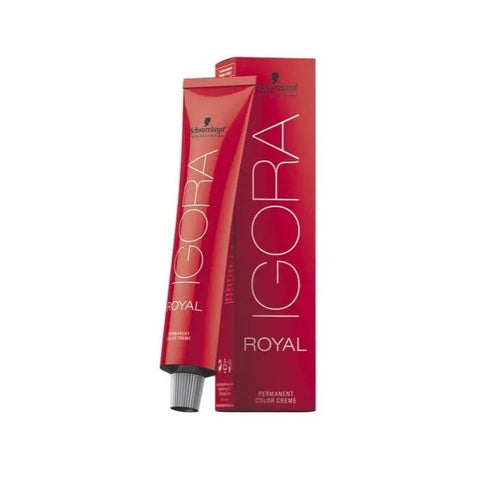 Schwarzkopf Igora Royal 6-99 hair color in 60ml tube, shown with black and violet shades, from Jag Couture London New York