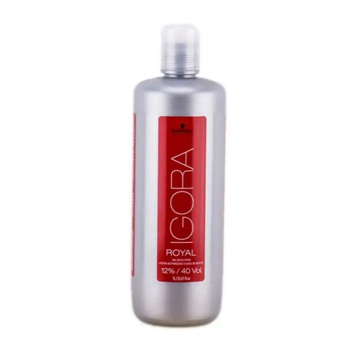 Schwarzkopf Igora Royal Color and Care Developer 12 40 Vol in 1000ml bottle, used for professional hair coloring and care.