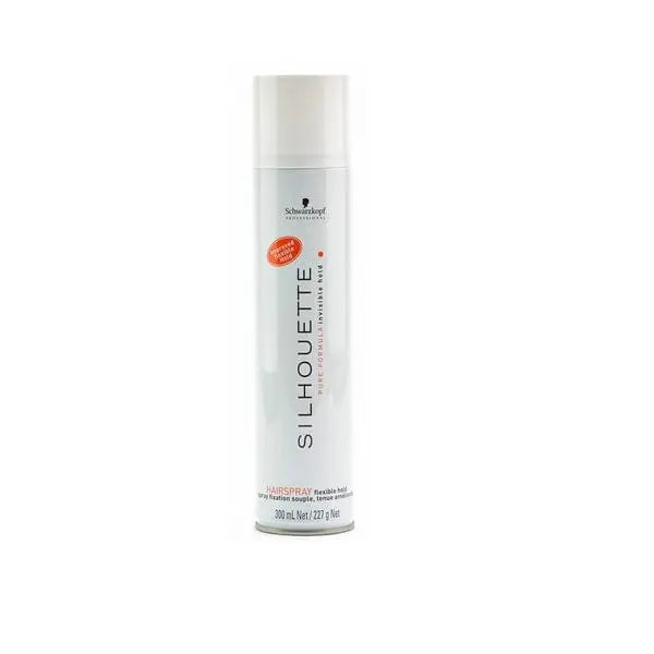 Schwarzkopf Professional Silhouette flexible hold hairspray in 300ml bottle, with Jag Couture London - New York branding visible.