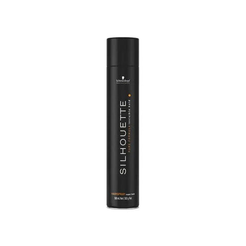 Schwarzkopf Professional Silhouette Super Hold Hairspray 500ml in a spray bottle, designed for strong, long-lasting hold.