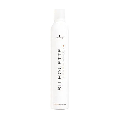 Schwarzkopf Silhouette Flexible Hold Mousse in 200ml container, displayed with branding from Jag Couture London New York.