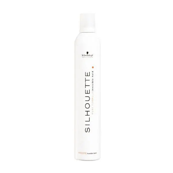 Schwarzkopf Silhouette Flexible Hold Mousse 200ml, styling foam for flexible hair hold, in a white and blue bottle.