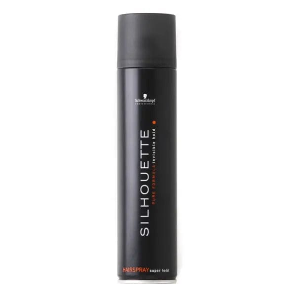 Schwarzkopf Silhouette Super Hold Hairspray in 300ml spray bottle, with Jag Couture London - New York branding visible.