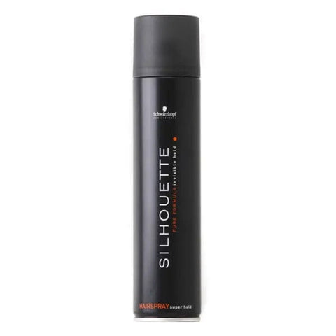 Schwarzkopf Silhouette Super Hold Hairspray in 300ml spray bottle, with Jag Couture London - New York branding visible.