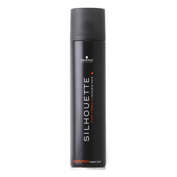 Schwarzkopf Silhouette Super Hold Hairspray 300ml in a spray bottle, designed for strong, long-lasting hairstyle hold.