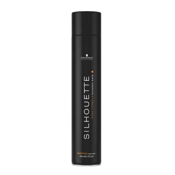 Schwarzkopf Silhouette Super Hold Hairspray 750ml in a spray bottle, designed for strong, long-lasting hair hold.