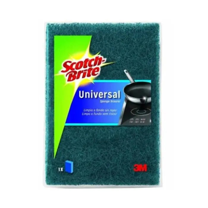 Scotch-Brite universal scourer with sponge for gentle cleaning, shown in a single unit, by Jag Couture London - New York.