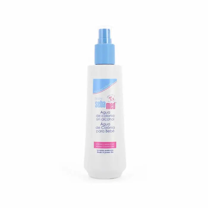 Sebamed Baby Fragrance without alcohol in a 250ml bottle, featuring gentle, soothing scent for delicate baby skin.