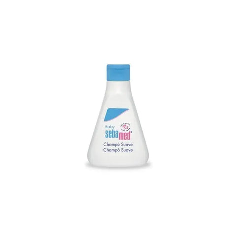 Sebamed baby shampoo for children in a 250ml bottle, gentle formula, displayed with clean packaging and soft background.