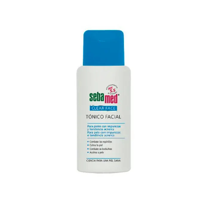 Sebamed Clear Face Facial Toner in a 150ml bottle, with a clear liquid and minimalist label design, from Jag Couture London New York.