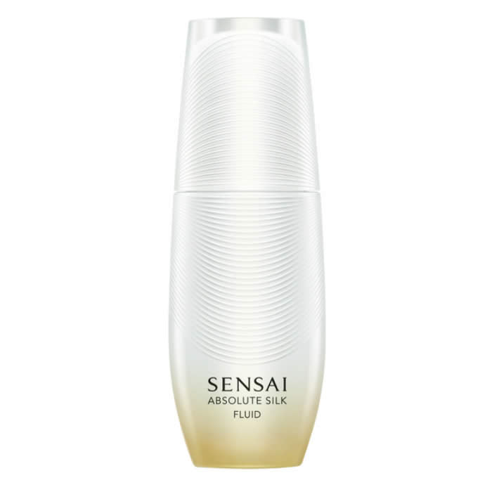 Jag Couture London Sensai Absolute Silk Fluid 80ml bottle, a luxurious skincare product with sleek packaging and elegant design.
