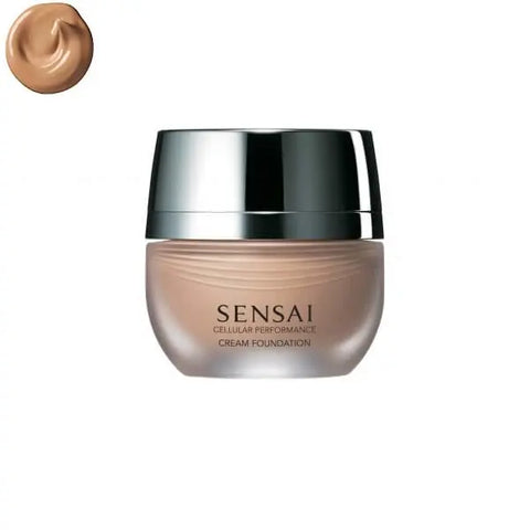 Sensai Cellular Performance Cream Foundation CF24 Amber Beige in 30ml jar, showcasing smooth, creamy texture and elegant packaging.