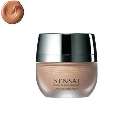 Sensai Cellular Performance Cream Foundation CF25 Topaz Beige in 30ml jar, showcasing smooth texture and elegant packaging.