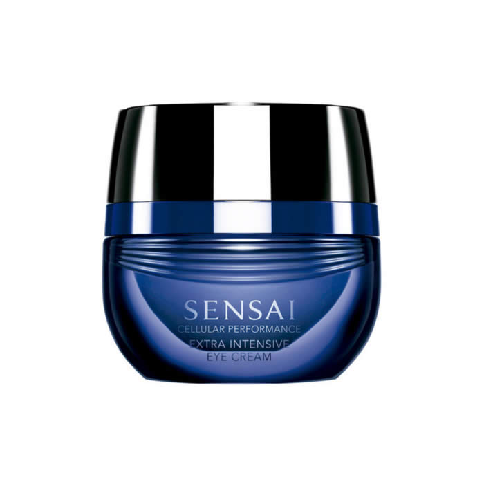 Jag Couture London New York Sensai Cellular Performance Extra Intensive Eye Cream in 15ml jar, showcasing elegant packaging and product label.