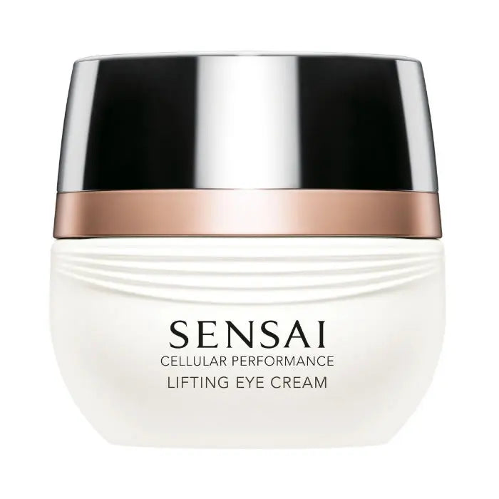 Jag Couture London New York Sensai Cellular Performance Lifting Eye Cream 15ml jar with sleek packaging and cream inside.
