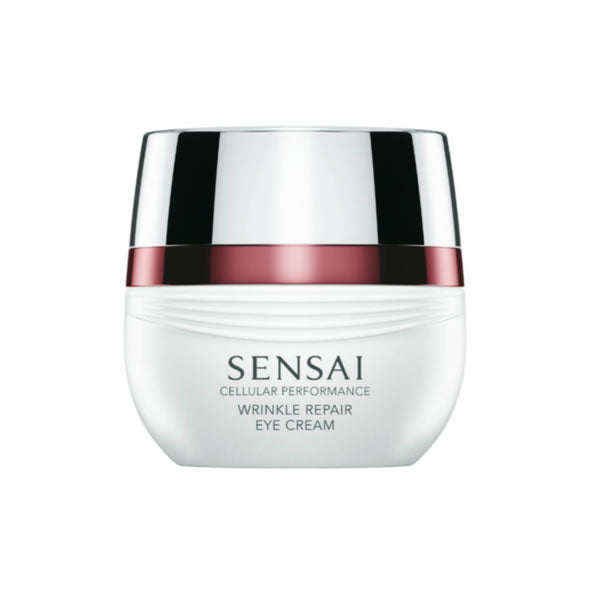 Jag Couture London New York Sensai Cellular Performance Wrinkle Repair Eye Cream 15ml in a sleek jar with a white lid.