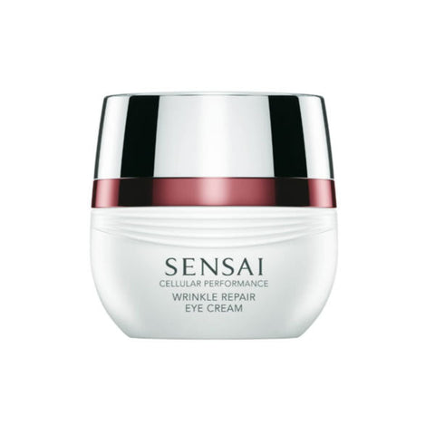 Jag Couture London New York Sensai Cellular Performance Wrinkle Repair Eye Cream 15ml in a sleek jar with a white lid.