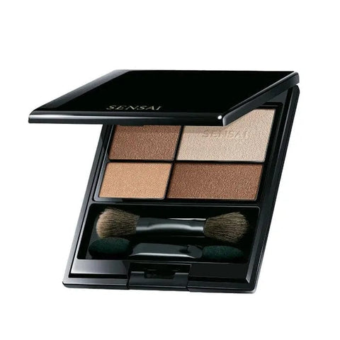 Sensai Colours Eye Colour Palette 01 Shiny Foliage by Jag Couture London features vibrant eyeshadow shades in a sleek palette.