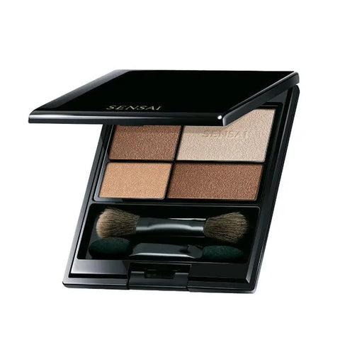 Sensai Colours Eye Colour Palette 01 Shiny Foliage by Jag Couture London featuring vibrant, shiny eyeshadow shades in a sleek palette.