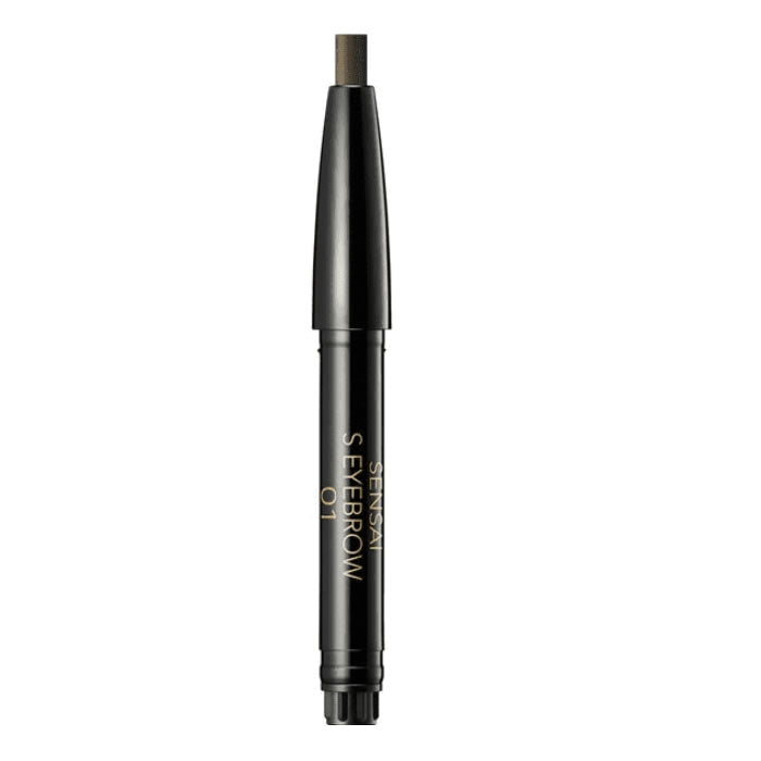 Jag Couture London Sensai Colours Styling Eyebrow Pencil Refill in Dark Brown, with a close-up of the refill's tip and packaging.