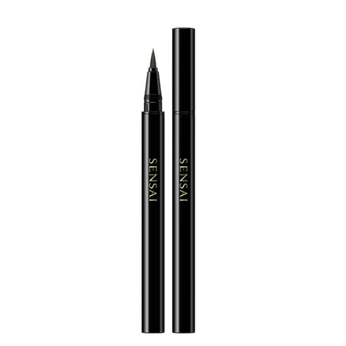 Jag Couture London New York Sensai Designing Liquid Eyeliner 02 Deep Brown, close-up of the sleek liquid eyeliner pen on a white background.