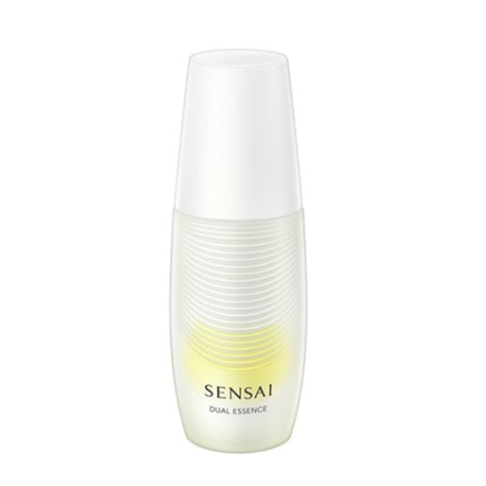 Jag Couture London New York Sensai Expert Items Dual Essence 30ml skincare product bottle with a sleek design.