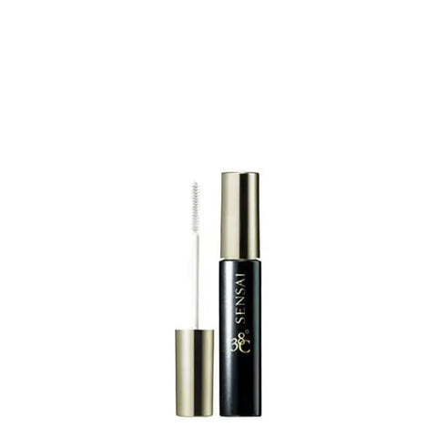 Jag Couture London New York Sensai Eyelash Base 38C applied on eyelashes, showcasing the product's smooth, clear formula.
